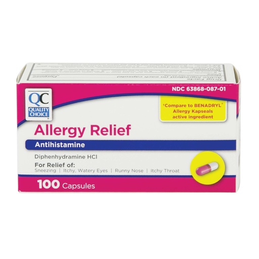 [BRSWGZI5PIFGM2Q7] Quality Choice Allergy Relief Antihistamine Medicine 100 Capsules Each (1)