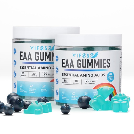 [BRSROCAZAR4GEFD5] VIFSSG EAA Gummies 120 Gummies (Blue Raspberry), Essential Amino Acids - All 9 Essential Aminos (EAA) and All Branched-Chain Aminos (BCAAs), Non-GMO, Gluten Free, Vegetarian Friendly 2 Pack