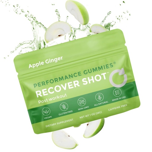 [BRSWYHQFPIFQYYD2] SGC Recover Gummies – 600mg BCAAs + Antioxidants – Fast-Acting Post-Workout Support for Muscles & Energy – On-The-Go Packets (Apple Ginger)