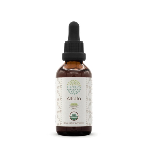 [BRSRAGAOO4OWKALJ] HerbEra Alfalfa USDA Organic Tincture | Alcohol-Free Extract, Herbal Drops | Certified Organic Alfalfa Dried Leaf (2 oz)