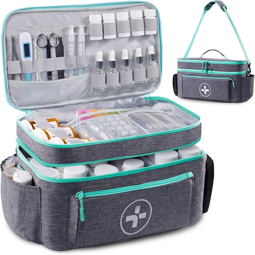 [BRSROYIRAAHR6CDF] BAGSFY Travel Medicine Bag Organizer, Medical Bag Empty, Pill Bottle Organizer for Home, Large Medication Storage, Travel Carrying Case First Aid Kit Bags Empty, Emergency Kit.