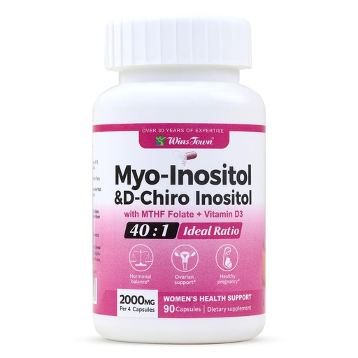 [BRSRYYDRBMHWE3AZ] Myo & D-Chiro Inositol Capsules 2000mg - 40:1 Ratio, 90 Count | With MTHF Folate & Vitamin D3, Supports Hormonal Balance, Ovarian & Healthy Pregnancy