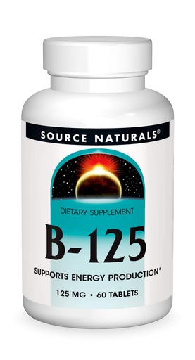 [BRSWIYQYOVYBKC3A] Source Naturals B-125, 125 mg B-Vitamins for Energy Production Support - 60 Tablets
