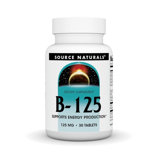 [BRSWIYQKAUCAOHDU] Source Naturals B-125, 125 mg B-Vitamins for Energy Production Support - 30 Tablets