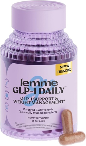[BRSRAEL3OQFA2ETF] Lemme GLP-1 Daily Support, Clinically Studied Ingredients to Reduce Hunger & Cravings, Promote GLP-1 Production, Support Fat Loss and Weight Management, 1 Month Supply (60 Capsules)
