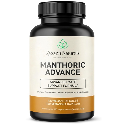 [BRSRGBQYC4FWEF3D] Zyzven Naturals Manthoric Advance - Men’s Vitality & Performance Support Supplement, 120 Vegan Capsules, Zinc for Normal Testosterone Levels, Energy, Stamina, Endurance & Daily Men’s Supplement