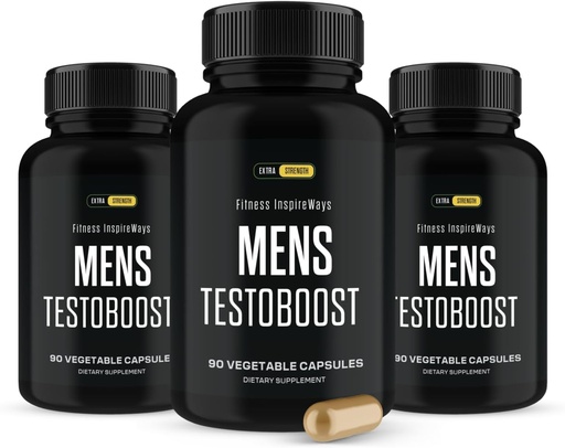 [BRSREAQTB4PR4DI2] Mens Testboost Max Pills, Mens Testboost for Strength and Stamina, Testoboost Support Increase Energy (Single Pack, 90 Capsules) (3-Bottles)