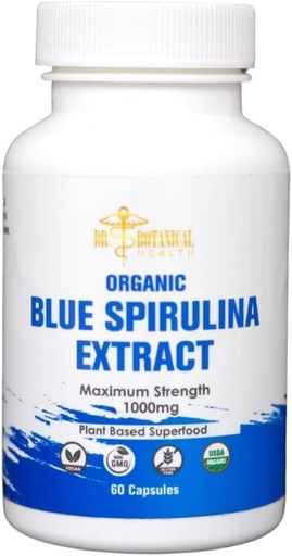 [BRSRMAYRO57RE2A3] Blue Spirulina Capsules - Organic - 1000 mg - 60 Capsules