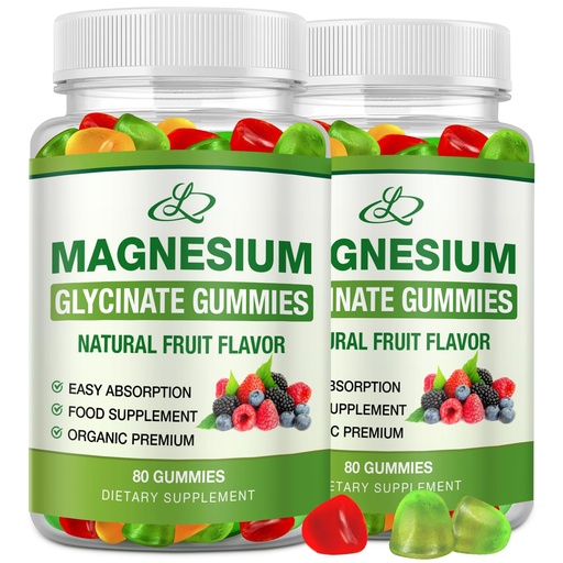 [BRSRAGA6OIFA42D6] Magnesium Glycinate Gummies for Adults and Kids 600mg, High Absorption Potassium Magnesium Supplement for Sleep, Magnesium L-Threonate, 160 Count