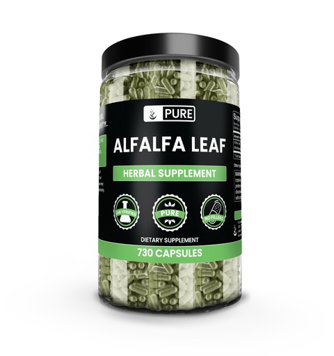 [BRSWYALYCMDQYF3D] Pure Original Ingredients Alfalfa Leaf (730 Capsules) No Magnesium Or Rice Fillers, Always Pure, Lab Verified