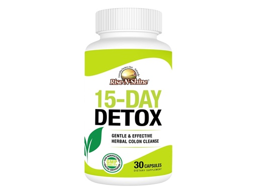 [BRSWGAAOB4IWOE35] Rise-N-Shine 15 Day Detox Cleanse - Gut Health Support for Women & Men with Senna Leaf and Cascara Sagrada (30 Capsules)