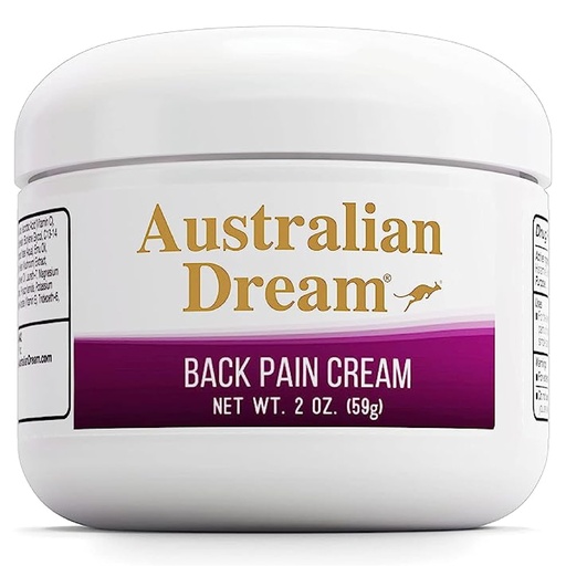 [BRSWIB33C57QOAD4] Australian Dream Back Pain Cream - Soothing, Non-Greasy Muscle Pain Relief Cream - Good for Neck, Back, Body, or Muscle Aches - 2 oz Jar