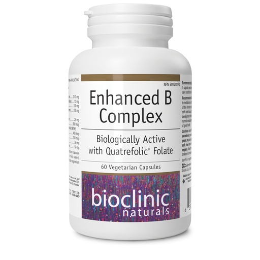 [BRSROHYLPNYRQAYZ] Bioclinic Naturals Enhanced B Complex 60 Softgels - Biologically Active and with Quatrefolic Folate