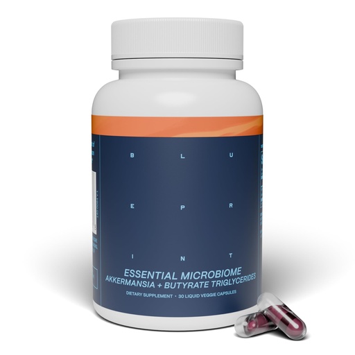 [BRSRYY32BEJRGC3H] Blueprint by Bryan Johnson Essential Microbiome Capsules, Digestive & Gut Health Support for Women and Men, Delayed-Release 2-in-1 Postbiotic Daily Oral Microbiome Supplement for Healthy Digestion*