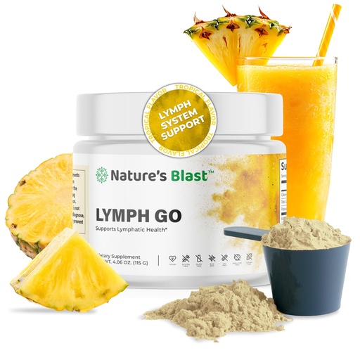 [BRSRAEDROR6A4FLP] Lymph Go - Lymphatic Drainage Supplement for Women & Men - Lymph System Support - with with Bromelain, Echinacea, Burdock Root, Dandelion, Rutin, Kelp & More - 4.06 Oz - 30 Servings - Tropical Flavor