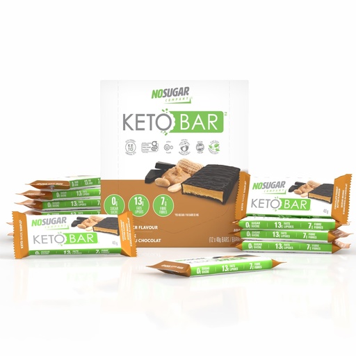 [BRSWGAYCDN5GAGY2] No Sugar Keto Bar Snack - Low Carb No Sugar Keto Snack Food with Keto Friendly Macros (12 x 1.41oz Bars, Peanut Butter)