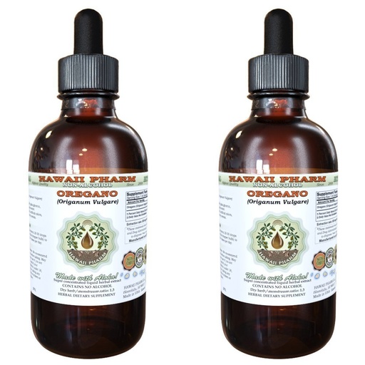 [BRSWKEACOAPRMG3O] Hawaii Pharm Oregano Alcohol-Free Liquid Extract, Professional Grade, Small Batch Crafted Oregano (Origanum vulgare) Dried Leaf Glycerite Natural Herbal Supplement, 2x2 fl.oz
