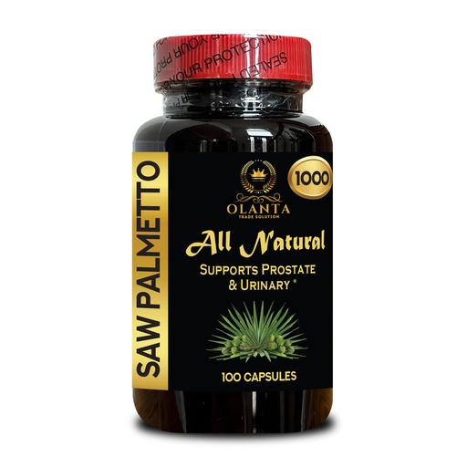 [BRSRGGAPOUJWOG37] Saw Palmetto 1000mg Natural Extract – Prostate and Urinary Support – Immune Support – Male Wellness, Gluten-Free, Vegetarian Capsules – 1 Bottle 100 Capsules