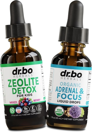 [BRSRAAYRDMDWMA3G] Zeolite Detox & Adrenal Focus Support - Clinoptilolite Zeolite for Kids & Adults Liquid Drops with Vitamins B12 & D - Organic Adrenal and Focus for Calm Natural Brain, Memory Fatigue Stress Attention