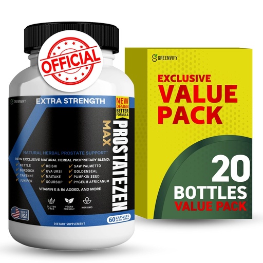 [BRSREZIOCMAWK33O] ProstateZen Max | Extra Strength Natural Herbal Prostate Support | 60 Veggie Capsules | Saw Palmetto, Pygeum, Nettle, Reishi, Maitake | Gluten-Free, Vegan (20)