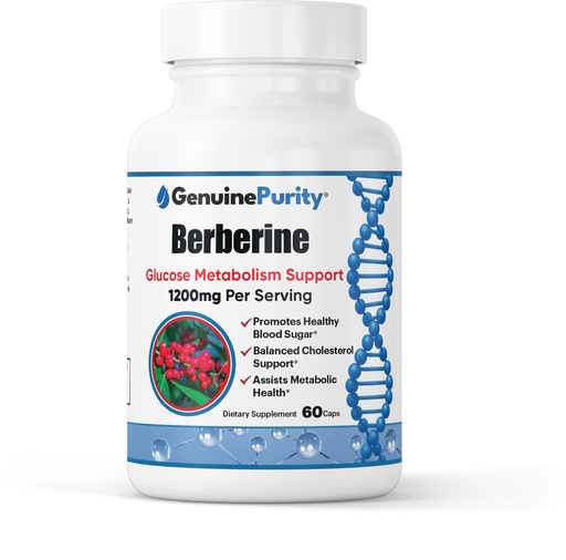 [BRSRGZAECMFQOH3F] Berberine HCL 1200mg - Advanced Berberine Supplement with Berberis Aristata to Support Metabolic Wellness, Digestive Balance & Daily Energy - 60 Vegan Capsules