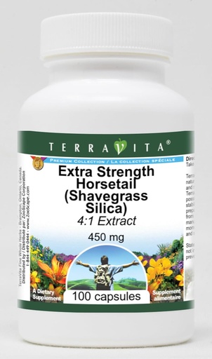 [BRSWGZADDMMQYA3P] Extra Strength Horsetail (Shavegrass Silica) 4:1 Extract - 450 mg (100 Capsules, ZIN: 514199) - 3 Pack