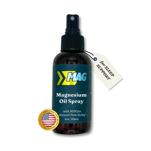 [BRSRAAIKAR5A4H34] Pure Magnesium Oil Spray with MSM – Extra Strength for Sleep, Muscle Pain, Cramp Relief, Energy – Fast-Absorbing, Fragrance-Free, All-Natural - Tired Feet, Fatigue, Women’s Health - 4oz