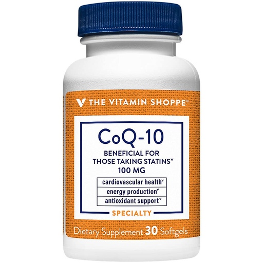 [BRSWIZIIBAGAGAD6] The Vitamin Shoppe CoQ-10 100mg - Heart & Cellular Energy | Ubiquinone Coenzyme Q10 | 30 Softgels | Statin Support