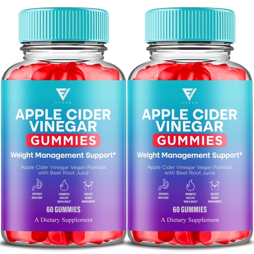 [BRSRMAIKOFYAGE3F] Apple Cider Vinegar Gummies Supplement – Daily Digestive Health & Gut Wellness Support for Women & Men – Vegan ACV Gummies with Apple Cider Vinegar – Non-GMO (2 Pack - 120 Gummies)