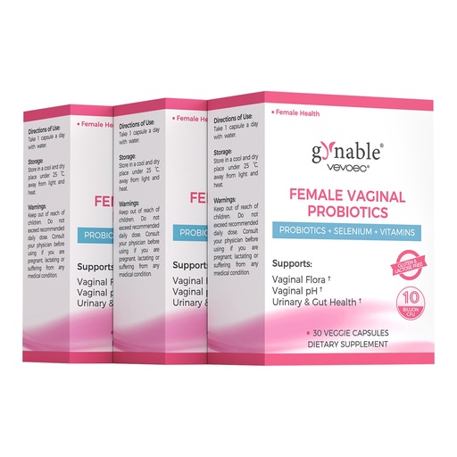 [BRSRACT7OYNWG2T6] Gynable Vaginal Probiotics for Women,Female Probiotic for pH Balance with Lactobacillus 10 Billion CFU Probiotics Blend,Selenium-Vitamin D3,Promote Healthy Vaginal Odor & Vaginal Flora,90 Count