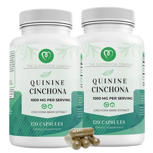 [BRSROZQDDEBRE3Y6] Quinine Cinchona Bark Extract 1000 mg – Herbal Supplement for Muscle & Leg Cramp Relief, Digestive Support & Immune Health – 120 Capsules, Non-GMO, Made in USA (2 Bottles)