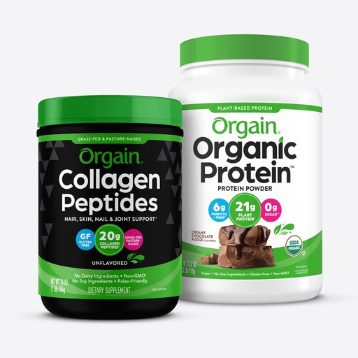 [BRSWYFA6OADW233F] Orgain Organic Vegan Protein Powder (2.03lb) and Orgain Hydrolyzed Collagen Powder (1lb)
