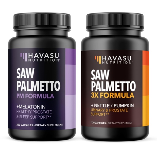 [BRSREBL6OUHBUCA3] HAVASU NUTRITION Saw Palmetto PM with Melatonin Capsules (6 Month Supply) & Stinging Nettle and Pumpkin Seed (2 Month Supply)