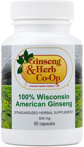 [BRSWKHY3BYBWOHTG] 100% Pure Wisconsin Amerikas žeņšeņa kapsulas - 500mg. Autentisks Panax Quinquefolius. Spēcīgas grunts žeņšeņa saknes - bez pildvielām, blīvēm vai citām piedevām.