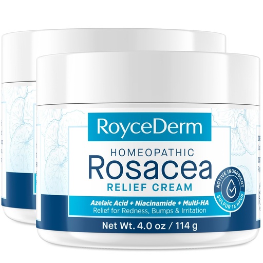 [BRSRGADROUFGM3Q3] Roycederm Face Cream for Rosacea-Prone Skin & Visible Redness – Moisturizer with Sulphur, Azelaic Acid, Niacinamide & Centella, 2 Pack