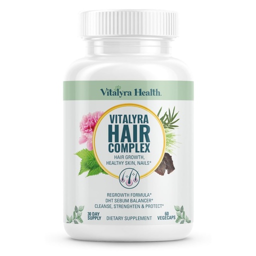 [BRSRYYYRPIBRECDZ] Vital Hair Complex – Biotin & Vitamin B Hair Vitamins for Women & Men – Supports Healthy Hair, Skin & Nails – Hormone-Free, Gluten-Free – Hair Supplement for Women & Men