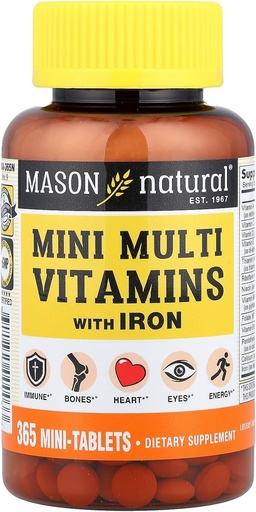 [BRSWIZ33OBYAAFDY] Mason Vitamins Mason Daily Multiple Vitamins With Iron Tablets