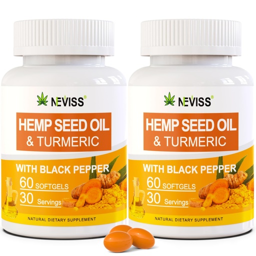 [BRSW2A3ROQOQOA3F] Vegan Omega 3 6 9 Supplements w/Hēmp Seed Oil, Turmeric & Black Pepper, Triple Omega 3-6-9 Softgels for Brain & Antioxidant, Fish Free Omega 3 Supplements for Men & Women, Easy to Swallow, 120Cts