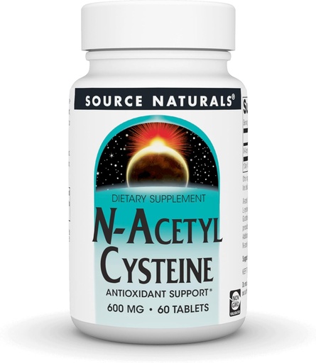 [BRSWIYQAO4FGEEY3] Source Naturals N- Acetyl Cystein Antioxidant Support 600 mg Diétás kiegészítés, amely támogatja a légzőszervi egészséget * - 60 tabletta
