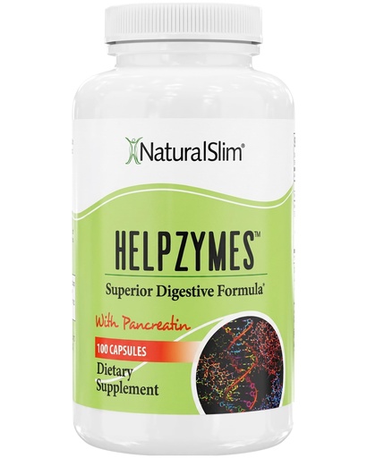 [BRSWIBTYPJ7AYFLG] NaturalSlim Digestive Enzymes for Women & Men - Helpzymes Essential Enzymes for Digestion, Gut Health, Gas Bloating Relief with Bromelain, Ox Bile, Pancreatin. & Betaine HCL - 100 Capsules Solo