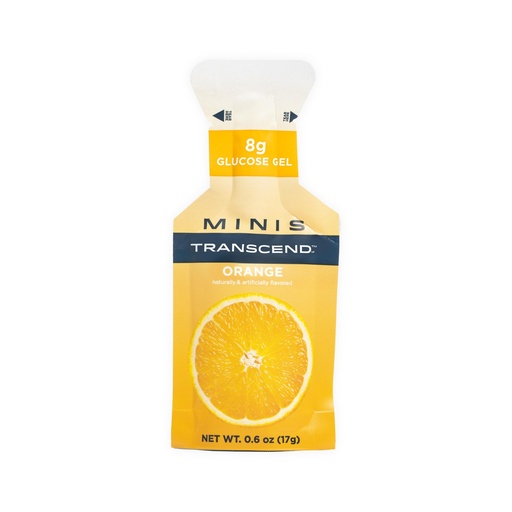 [BRSRAFL7O55AOHLL] Transcend Foods Mini Orange Gel (.6 oz, Pack of 12) Fast-Acting Carb Gel Orange Flavor – Travel Size, Caffeine Free, Gluten Free