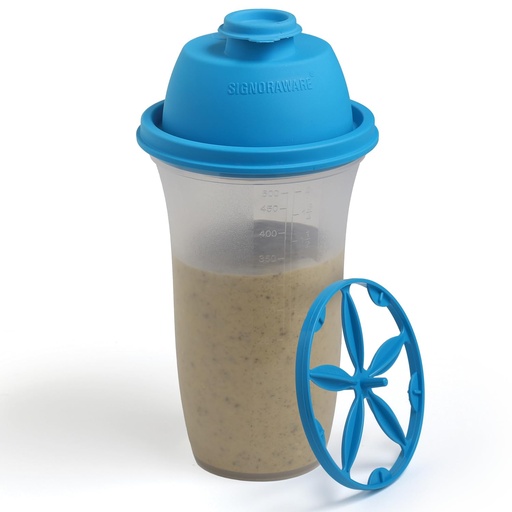 [BRSRAZTRO5YAACLG] SIGNORA WARE Shaker Bottles | 17-Ounce Plastic Protein Shake Bottle for Meal Replacement Shakes & Smoothies, Beverages, Mixing Salad Dressing & Sauces, Margarita, & More