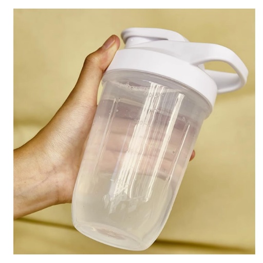 [BRSREEIFCUIB6AIU] CHNLML Protein Shaker Bottle 400ML/16Oz w. Shaker Ball for Protein Shake, Shaker Bottle with Mixing Ball, Leak-Proof, BPA-Free, for Gym, Workout, Juice Mixer (White/Clear, 16Oz-400ML-1Bottle)