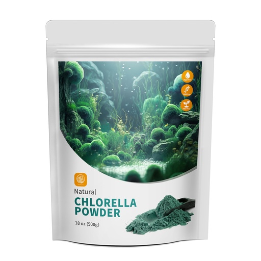 [BRSROADRPMHRSCYZ] Chlorella Powder Natural with 18 oz - Chlorophyll Powder, Supports Immune System & Liver Function, Keep Youth, Vegan, Rich in Vegan Protein and Vitamins.