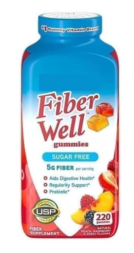 [BRSRGCYYPMOQMCI2] Vita Fiber Well Gummies, Sugar Free, Peach, Raspberry & BlackBerry Flavors, 220 Count