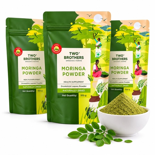 [BRSREZYYOV5BS2Y6] TWO BROTHERS ORGANIC FARMS Moringa Oleifera Leaf Powder | 100% Pure | Super Food | 3 Pack | Immunity Booster | Rich in Vitamin C, Iron, Amino Acids, Best for Smoothies, Tea, Salads | 10.5 Oz