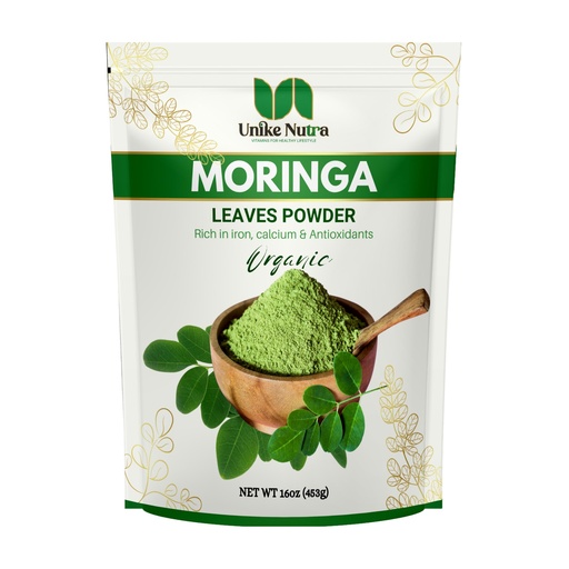 [BRSRGZD3BENAIE3A] Organic Moringa Powder (16oz) – 100% Pure Moringa Leaf Powder – Nutrient-Dense Superfood for Smoothies, Tea & Juice – Sustainably Sourced from India – Vegan, Non-GMO, Raw (453g)