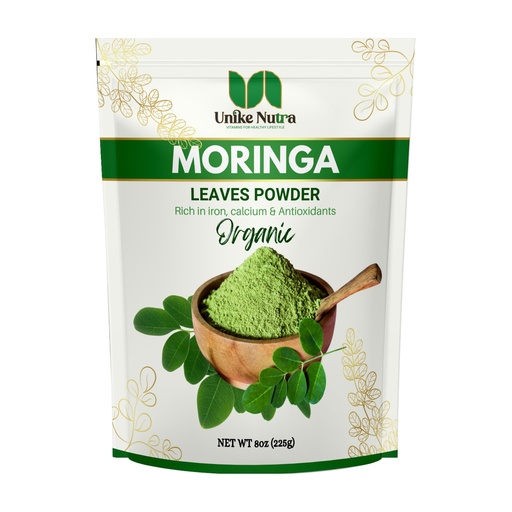 [BRSRGZD3CQNBSGTG] Organic Moringa Powder (8oz) – 100% Pure Moringa Leaf Powder – Nutrient-Dense Superfood for Smoothies, Tea & Juice – Sustainably Sourced from India – Vegan, Non-GMO, Raw (227g)