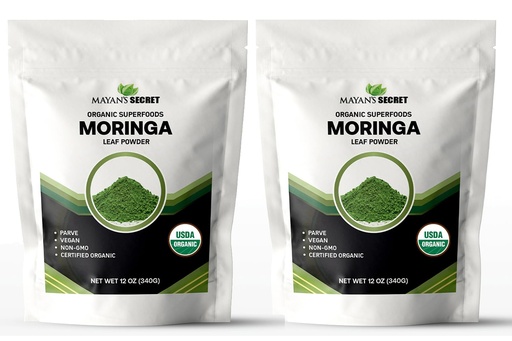 [BRSRACT3BMCQE2DA] Mayan's Secret - Pure Moringa Powder Organic 12oz, Superfood for Energy & Immunity | Non-GMO, Vegan, Gluten-Free