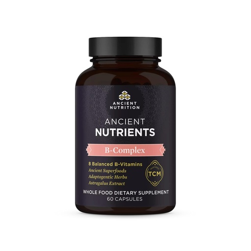 [BRSWGHAOB4NQOHY3] Ancient Nutrition Vitamin B Complex Supplement, 8 Balanced B-Vitamins, Supports Healthy Energy Levels, Adaptogenic Herbs, Enzyme Activated, Paleo & Keto Friendly, 60 Capsules